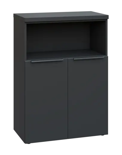 SIN 3 - 8DN kancelářská skříň, 2-dveřová/nika, 1120x800x400, antracit